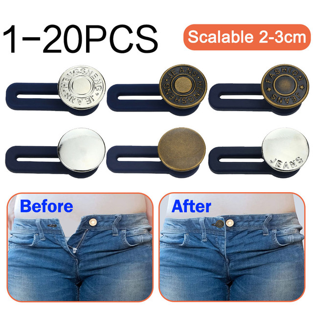1/5/10/20PCS Metal Button Extender For Pants Jeans Free Sewing